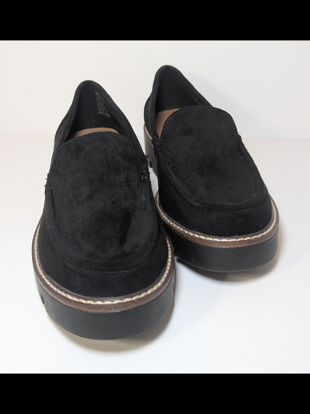 Sonoma Goods For Life Valda Women’s Lug Sole Loafers Black Suede Size 7.5 - Picture 3 of 9